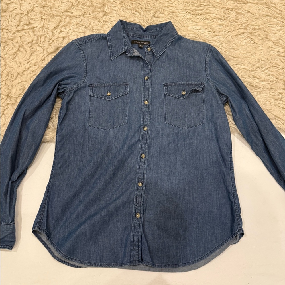 Banana Republic Men's Casual Blue Shirt 100% cotton